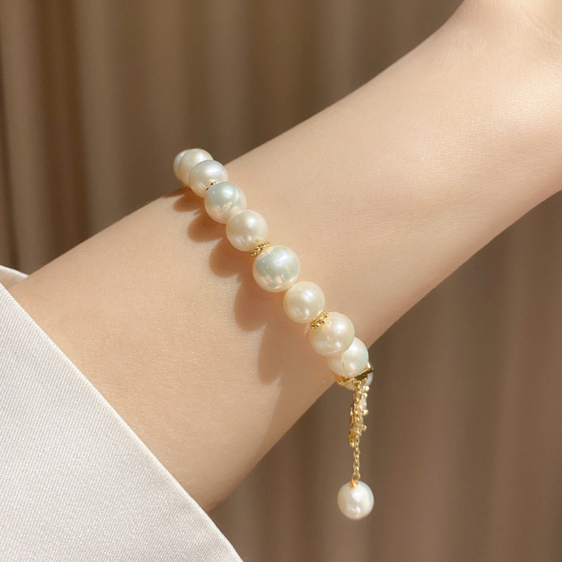 Four-leaf Flower Bracelet White Simple