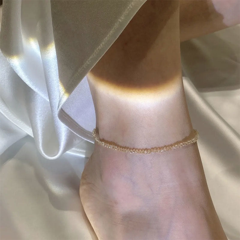 Simple temperament crystal does not fade anklet