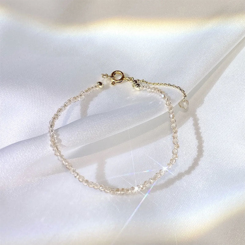 Simple temperament crystal does not fade anklet