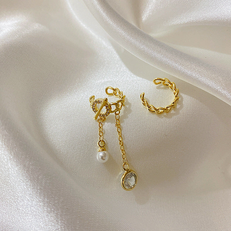 ست گیره گوش منگوله ای زیرکن سنس طرح فلزی