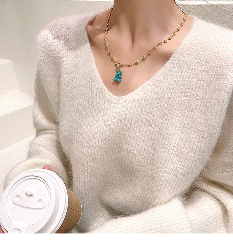 Rantai leher liontin warna gummy bear