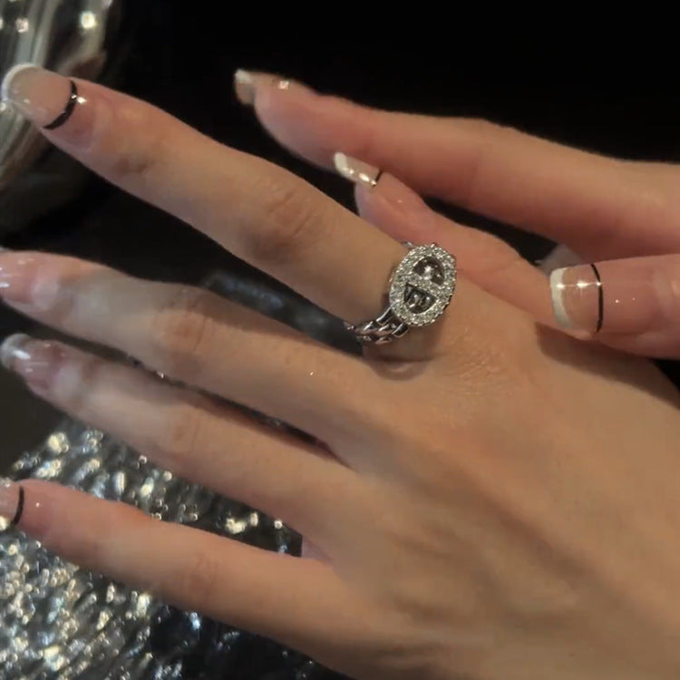 Thiết kế nhỏ vòng điều chỉnh chuỗi mũi lợn zircon hơi khảm