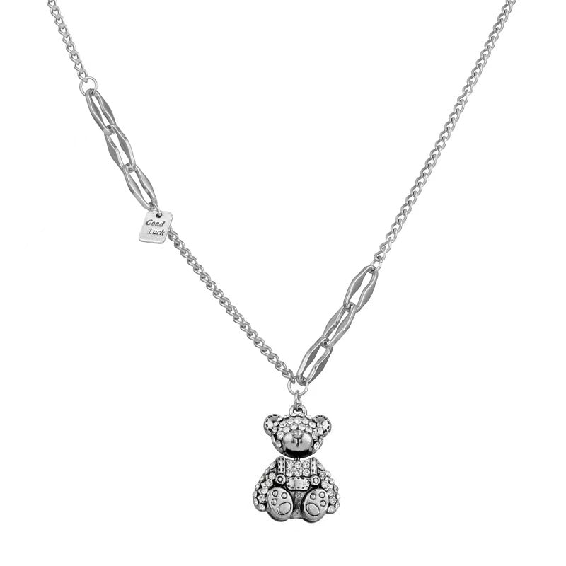 Kalung Jahitan Beruang Berlian Penuh