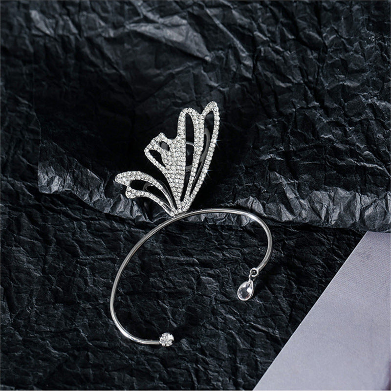 گوشواره گیره گوش سوراخ بال های پروانه ای الماس