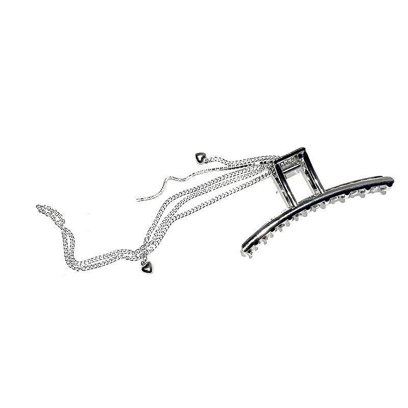 Fringed shark hairpin back head grab clip