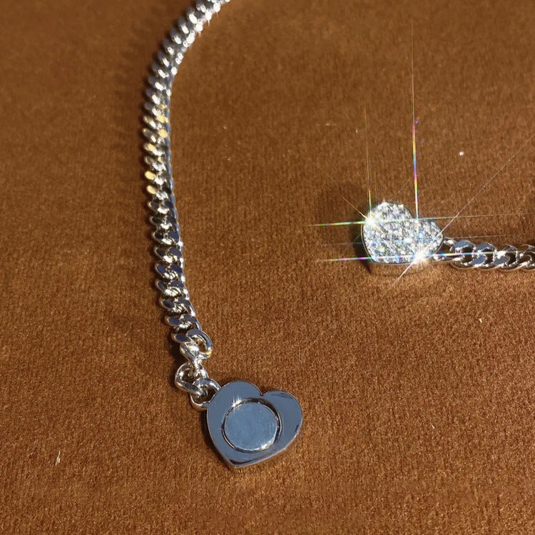 Magnet zircon metal love necklace female simple Joker temperament neck chain