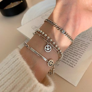 Retro personality s925 silver plated bracelet female