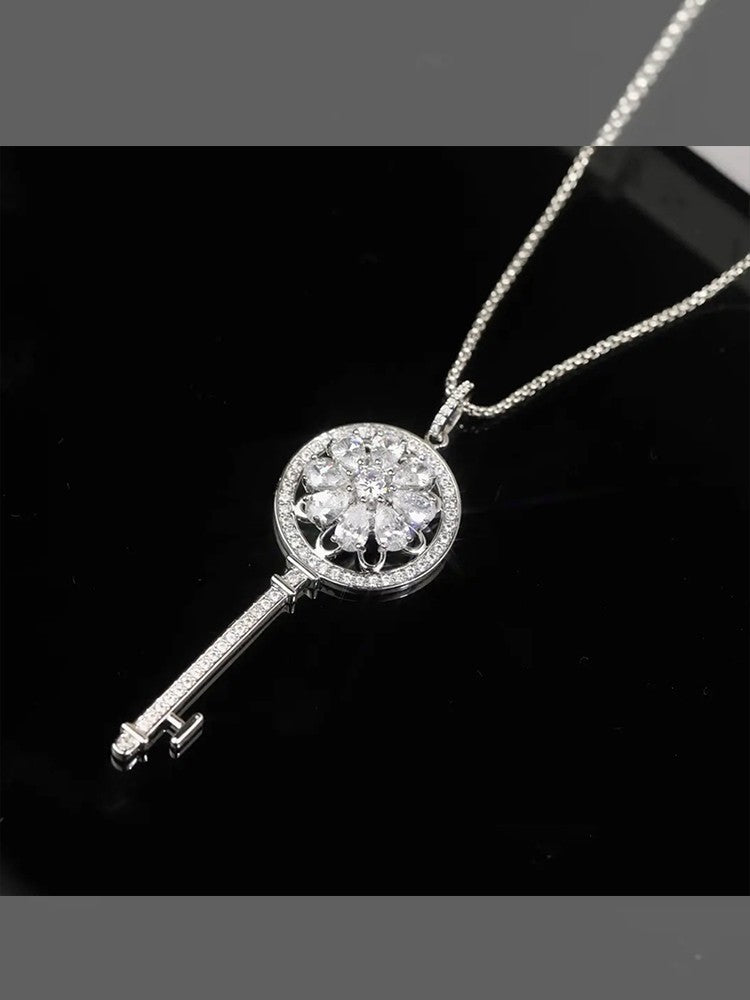 নতুন শুভ দরজা কী ঘূর্ণনযোগ্য দুল মহিলাদের ক্ল্যাভিকল চেইন