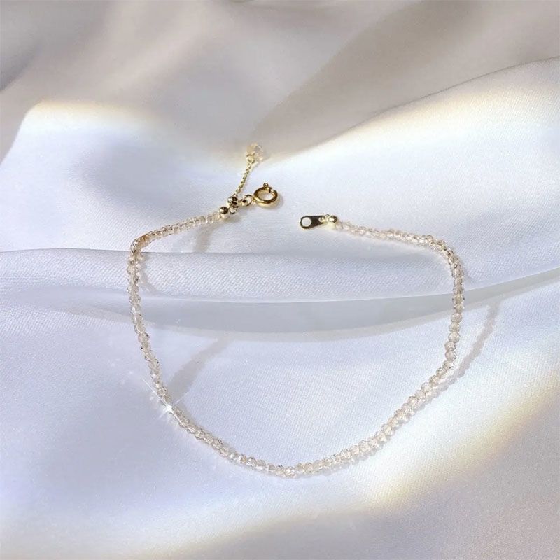 Simple temperament crystal does not fade anklet