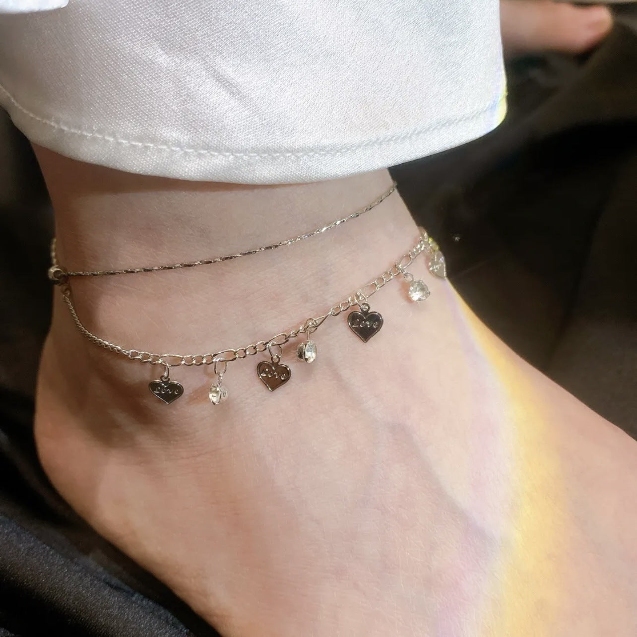 Love flash drill anklet adjustable