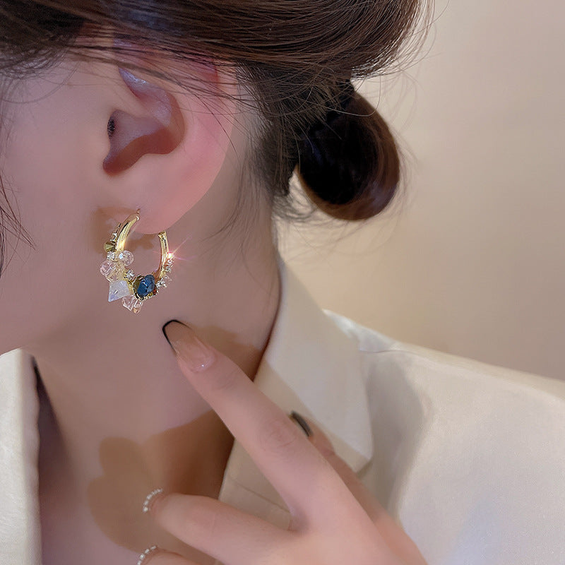 گوشواره گل کریستال لوکس سبک