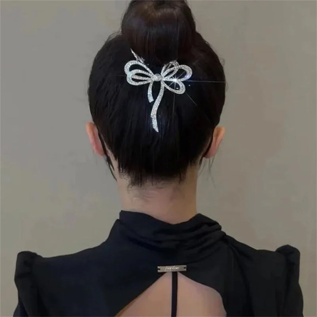 Rhinestone Bow Hairpin