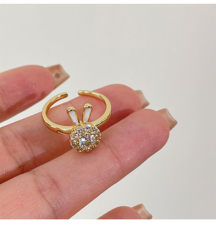 Nhẫn thỏ xoay dễ thương thông minh điều chỉnh ngón trỏ