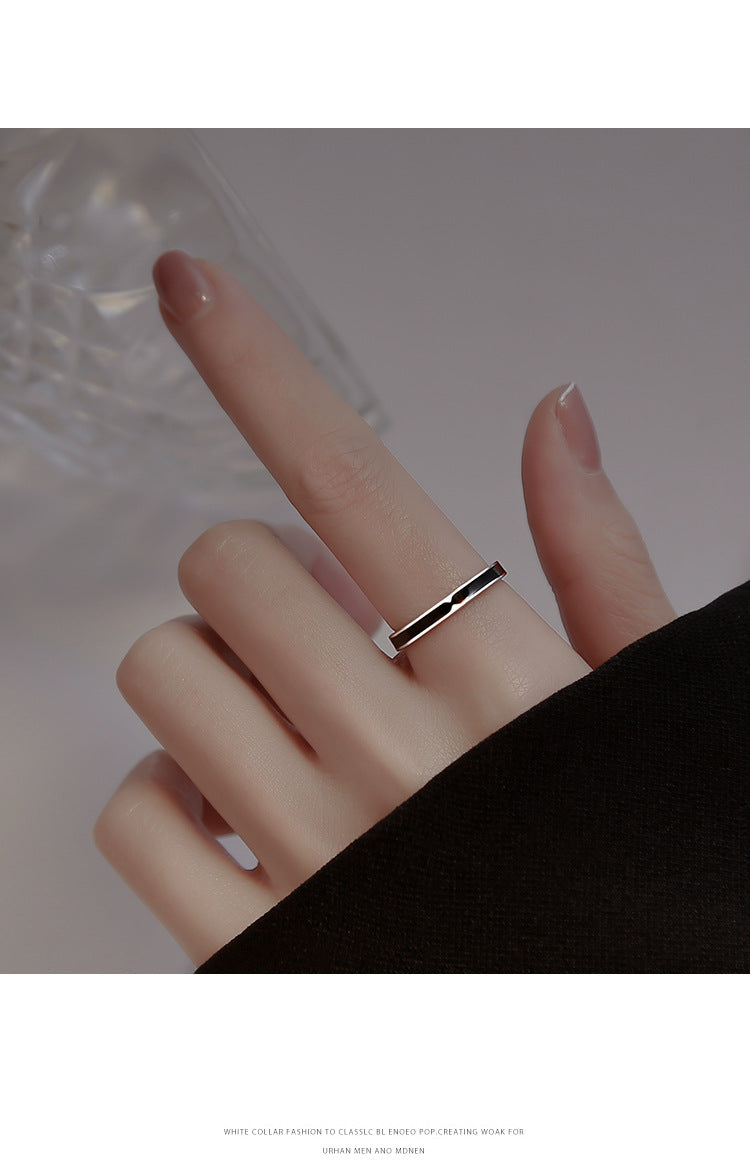 블랙 링 여성 디자인 틈새 오프닝 링 여성 패션 개성 실버 링 2022 새로운 트렌드