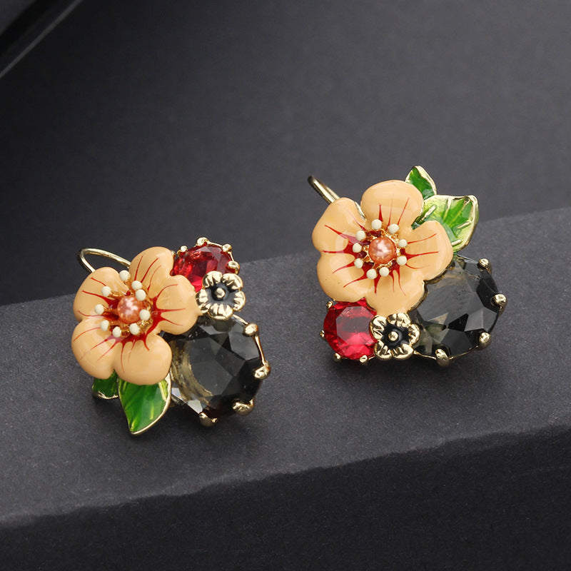 گوشواره گل چکیدن روغن یکپارچهسازی با سیستمعامل گوشواره مینای تازه افسانه ای