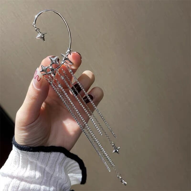 منگوله بدلیجات پنج پر با الماس بدون گوشواره گیره استخوان گوش