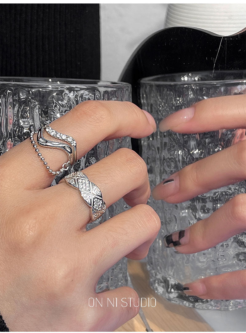 체인 오프닝 s925 스털링 실버 반지