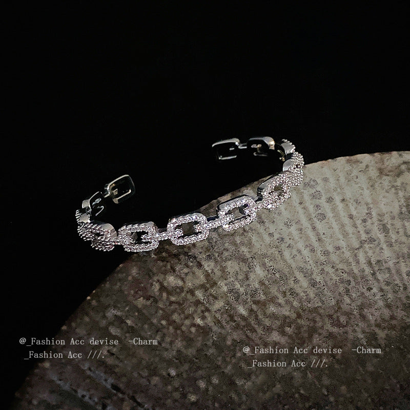 Zircon Chain Opening Bracelet