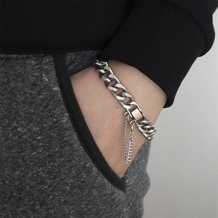 Simple Cuban Bracelet Hip Hop Bracelet for Men and Women Couple Handwear