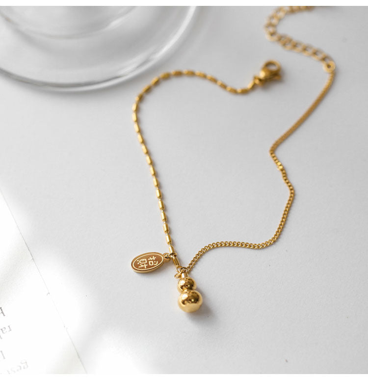 18 Karat vergoldetes, mit Kürbis überzogenes Fußkettchen, weibliches fortschrittliches Gefühlsdesign, verblasst nicht