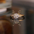 Spinning fawn antler elk ring