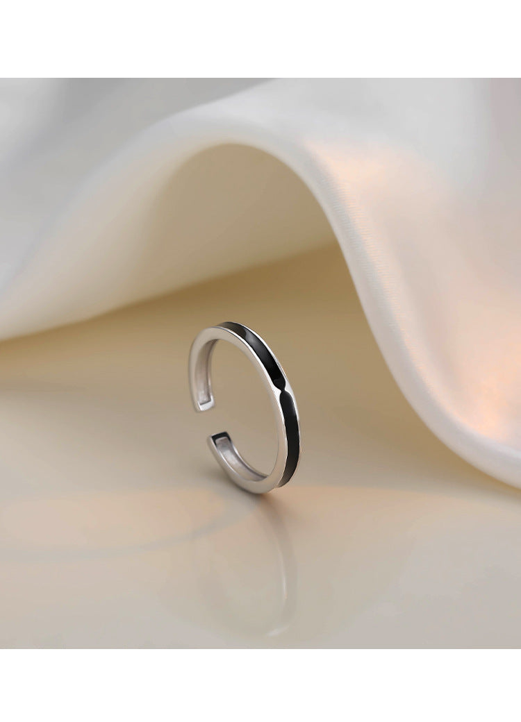 블랙 링 여성 디자인 틈새 오프닝 링 여성 패션 개성 실버 링 2022 새로운 트렌드
