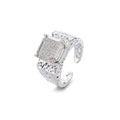 Mosaic Twa Zircon Ring Heavy Industry Relief Lava Texture Gem Ring