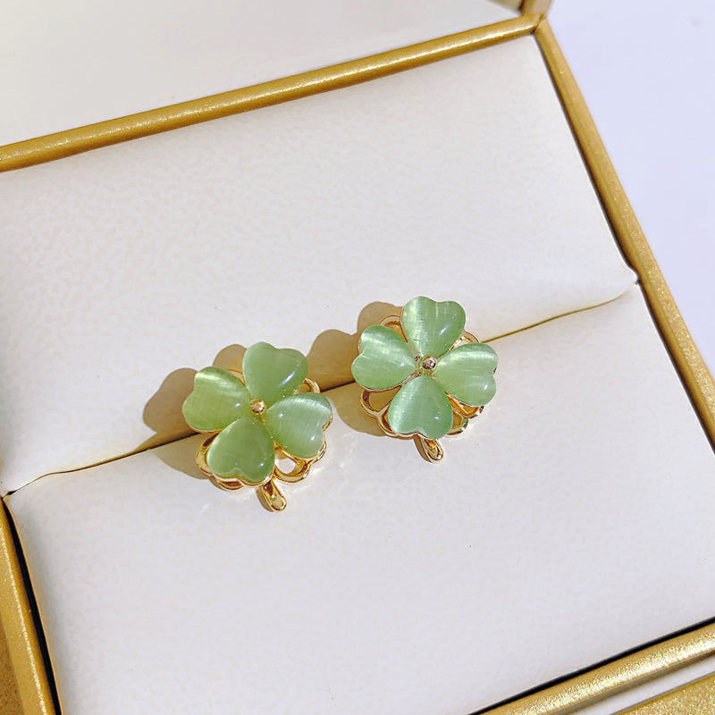 گوشواره چهار برگ عقیق سبز دوار زن