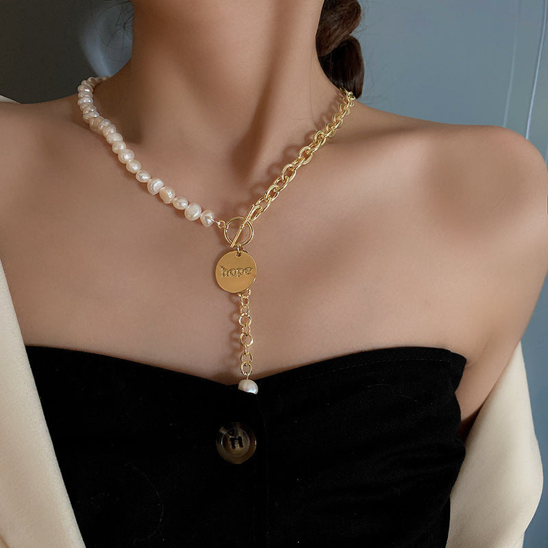 Freshwater Star Round Necklace Baroque Clavicle Four Star Necklace