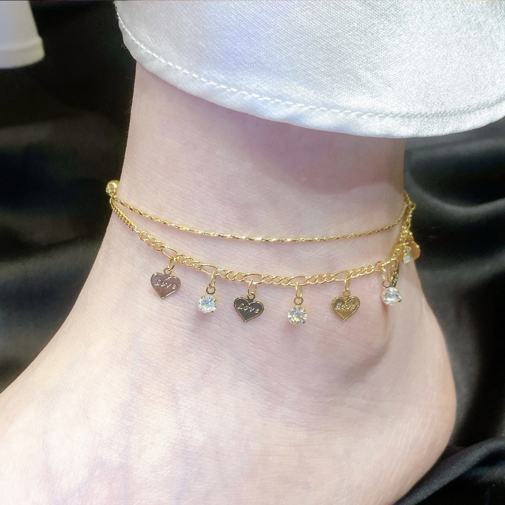 Love flash drill anklet adjustable