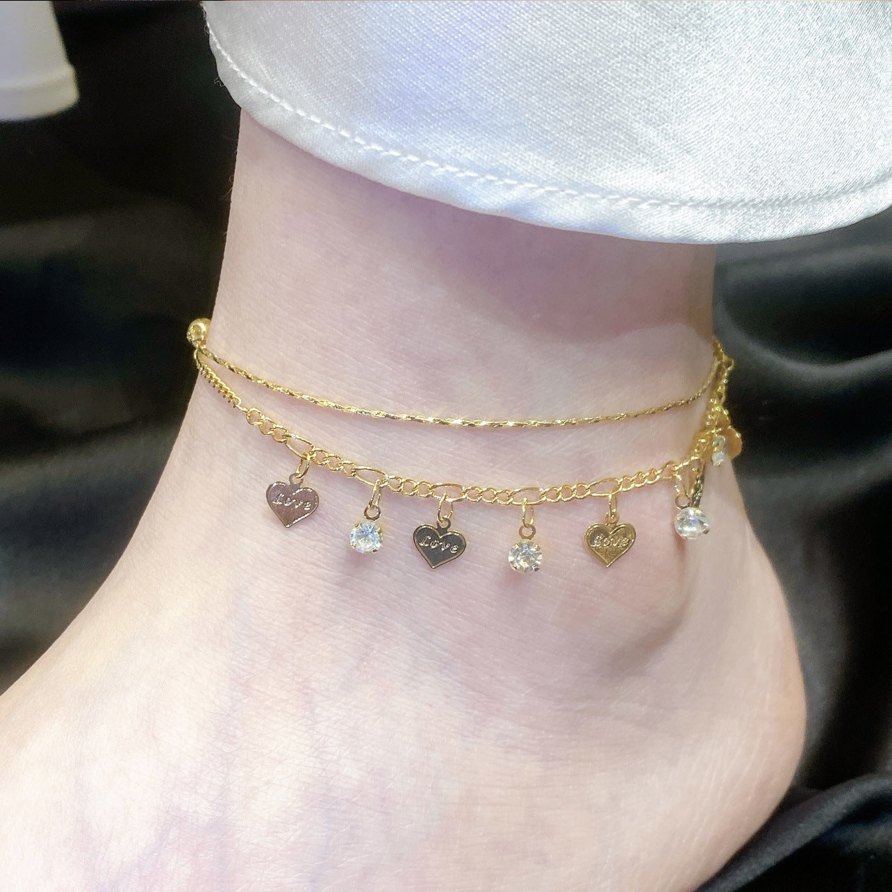 Love flash drill anklet adjustable
