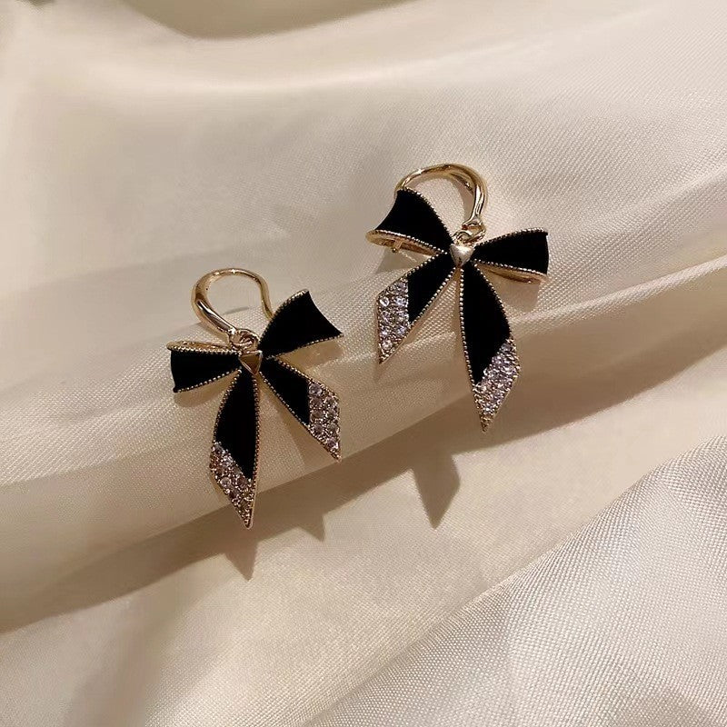 Black Bow Diamond Earrings
