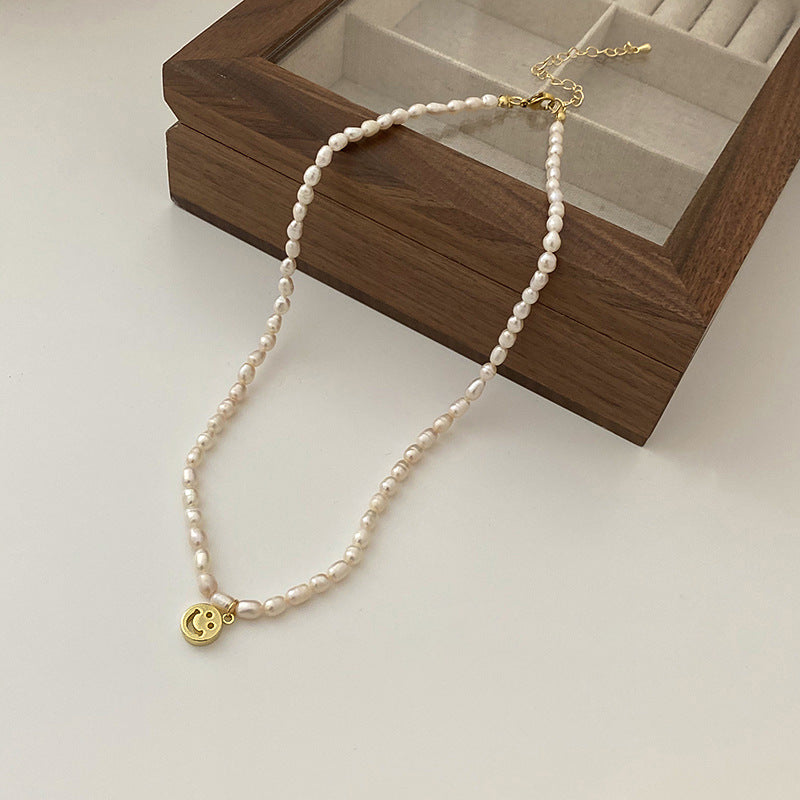 Freshwater Star Round Necklace Baroque Clavicle Four Star Necklace