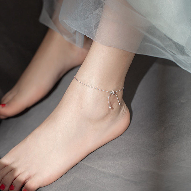 Simple snake bone foot chain accessories sexy round bead anklet