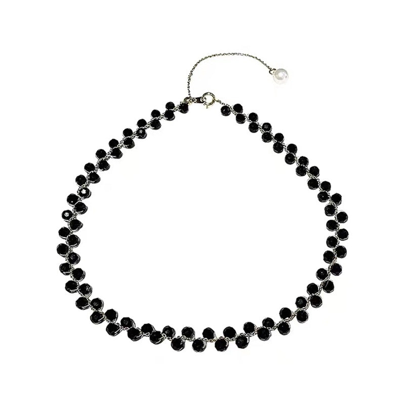 Cold Black White Stone Neck Chain Bracelet