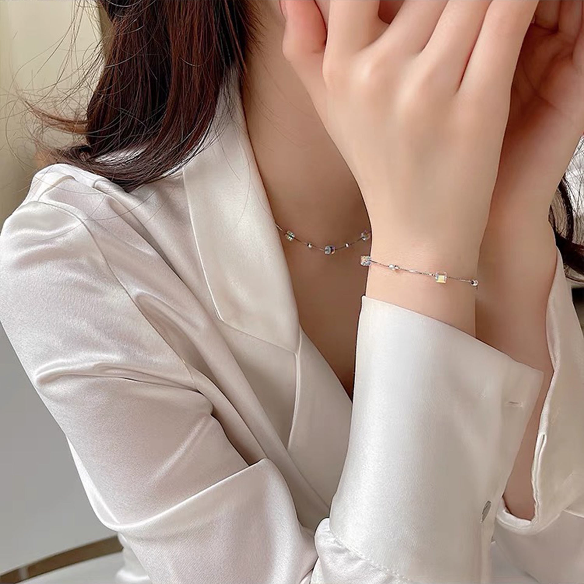 크리스탈 비즈 목걸이