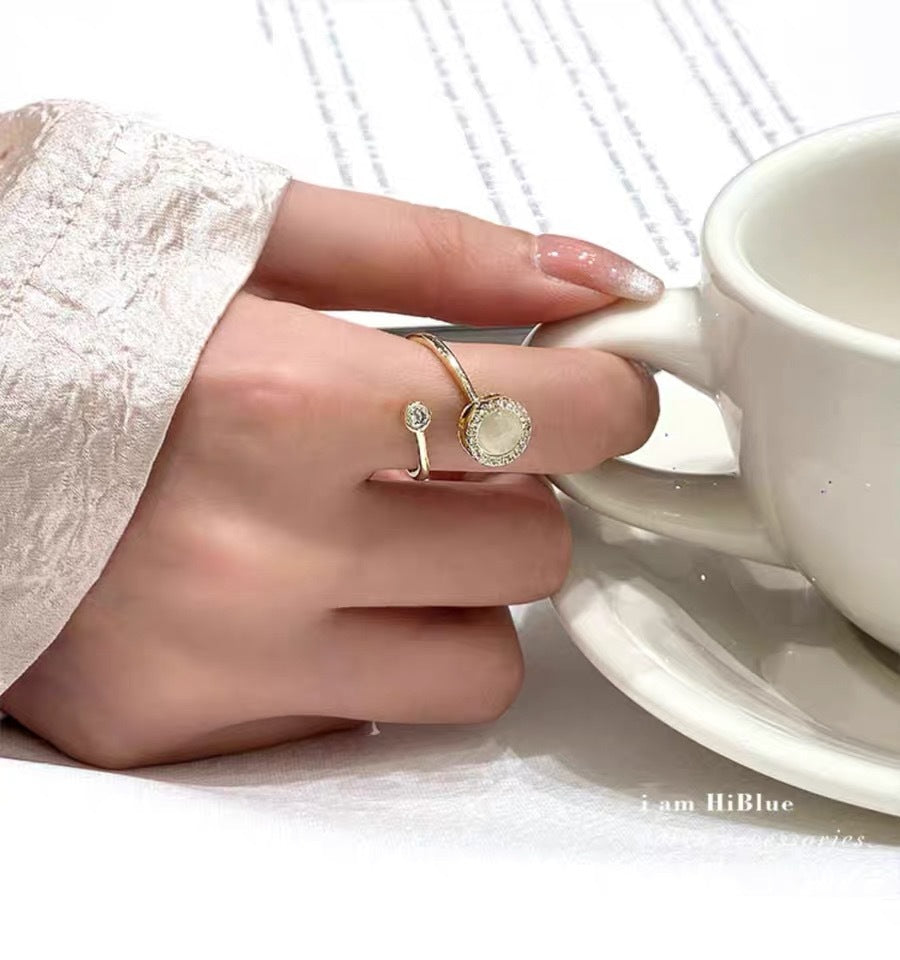 Xoay Vòng Cổ Opal Nữ Vòng Mở Vòng Tay Trang Trí Tay Có Thể Điều Chỉnh