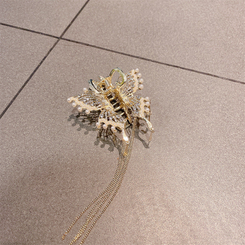 Шпилька для волос с подвеской в форме бабочки и кисточкой