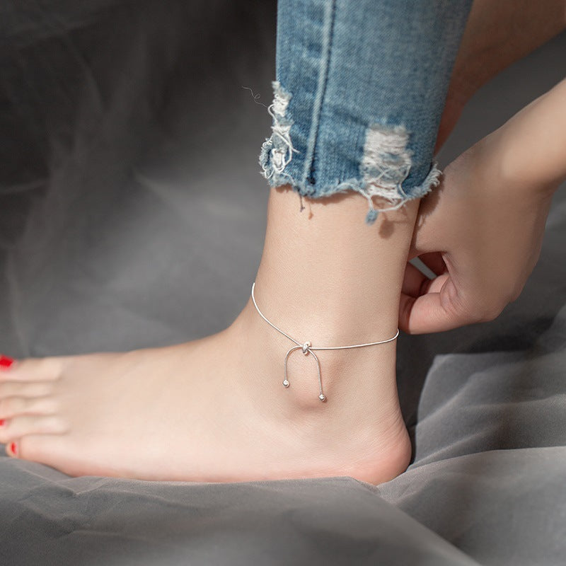 Simple snake bone foot chain accessories sexy round bead anklet