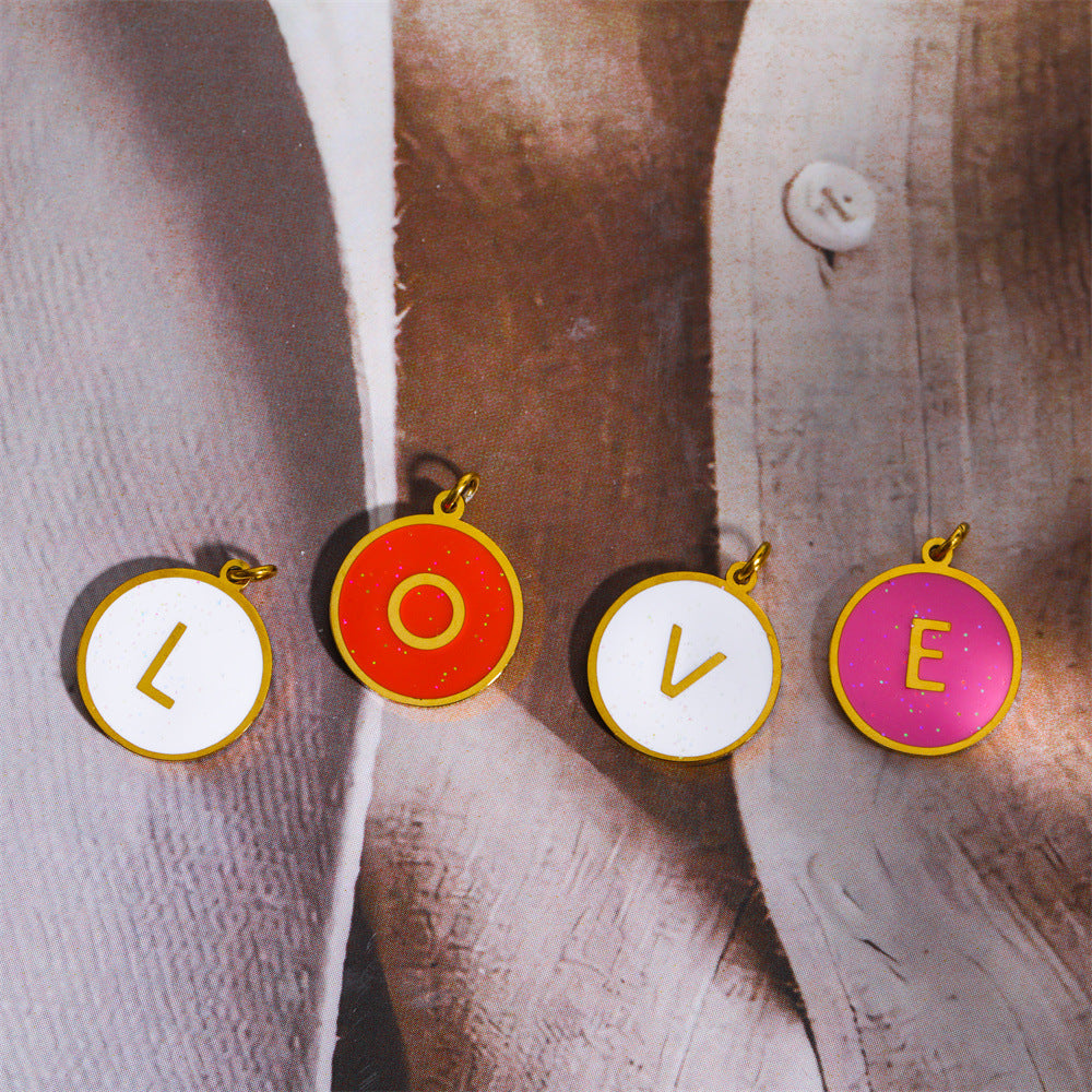 Candy Color 26 Letter Necklace Accessory Pendant Cn0062