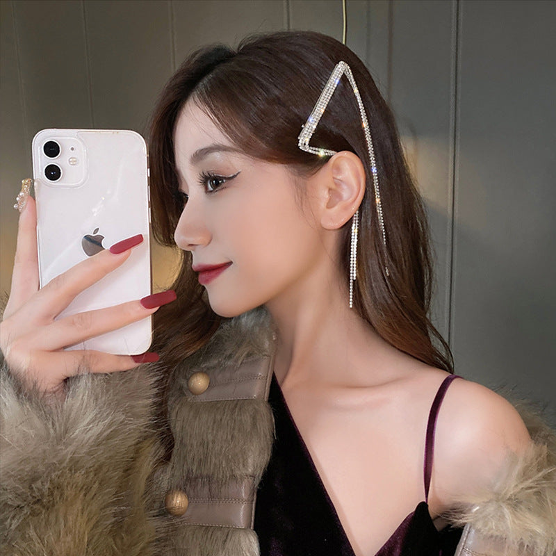 rhinestone tassel hairpin clip hairware