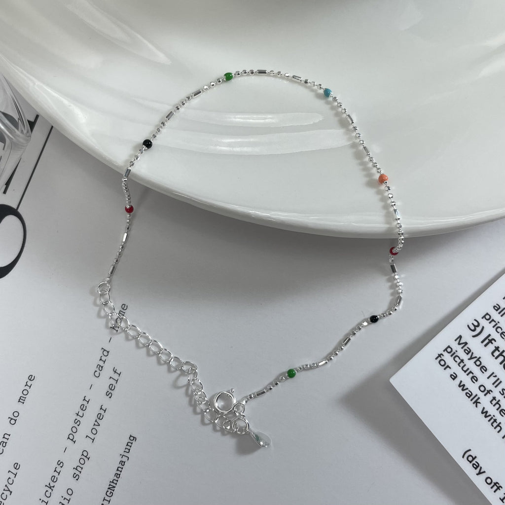 S925 Sterling Silver Summer Color Anklet Cn0085