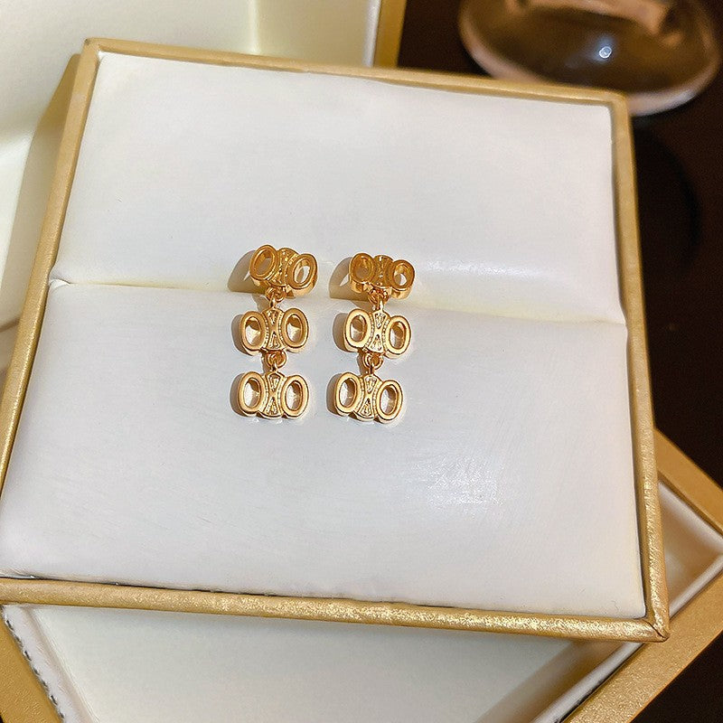 Zircon with Diamond Alphabet Letter Earrings Cn0045