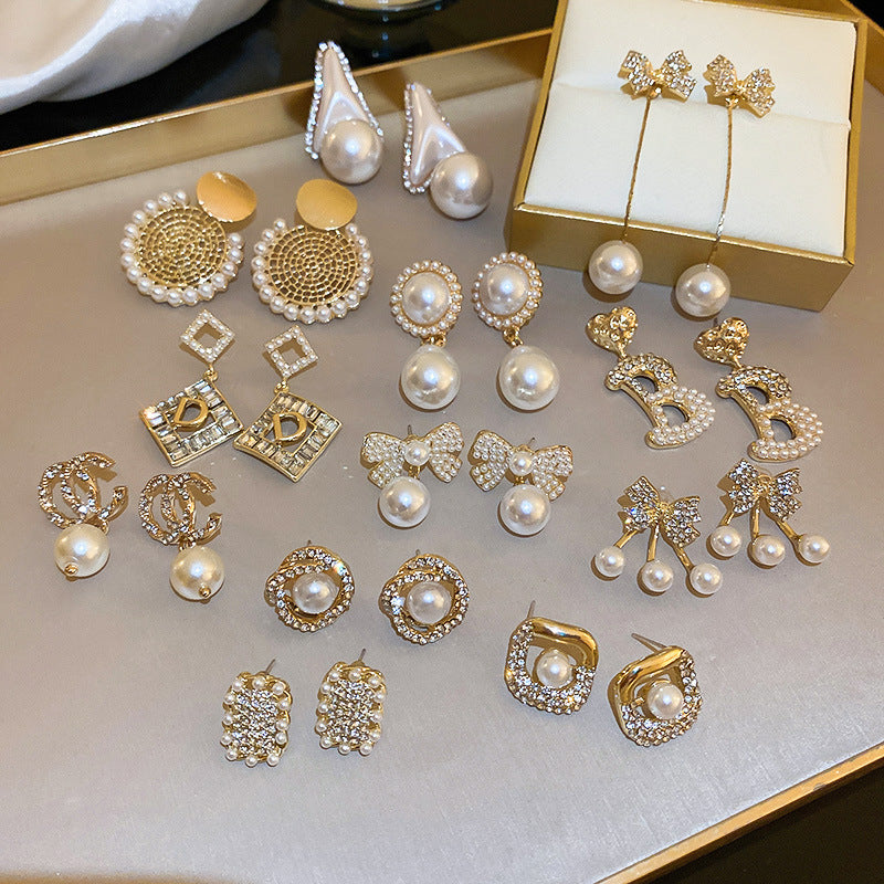 Letter Love Heart Bow Tie Earrings Cn0068