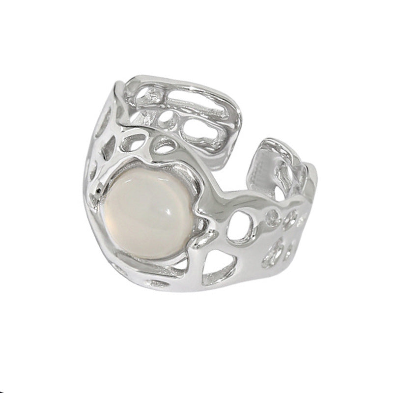 Moonstone Index Finger with Opening Ring CN0002