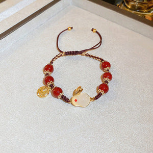 Round Beads Jade Elastic String Bracelet Cn0054