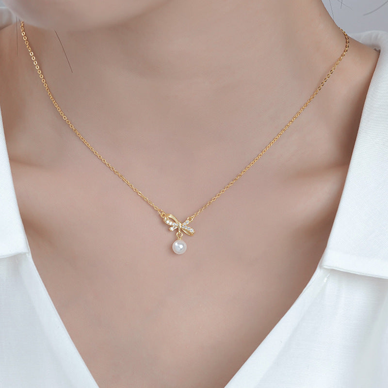 Pendentif arc collier femme chaîne clavicule collier tout match simple