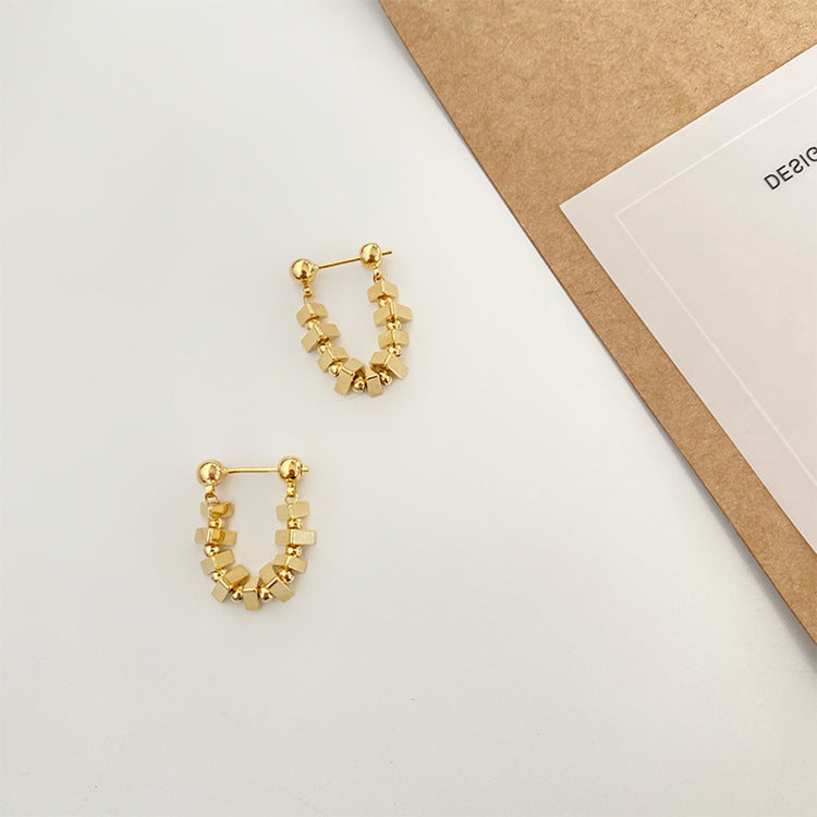 گوشواره میخی زنجیر مربع فلزی گوشواره قدیمی گوشواره گوشواره گوشواره