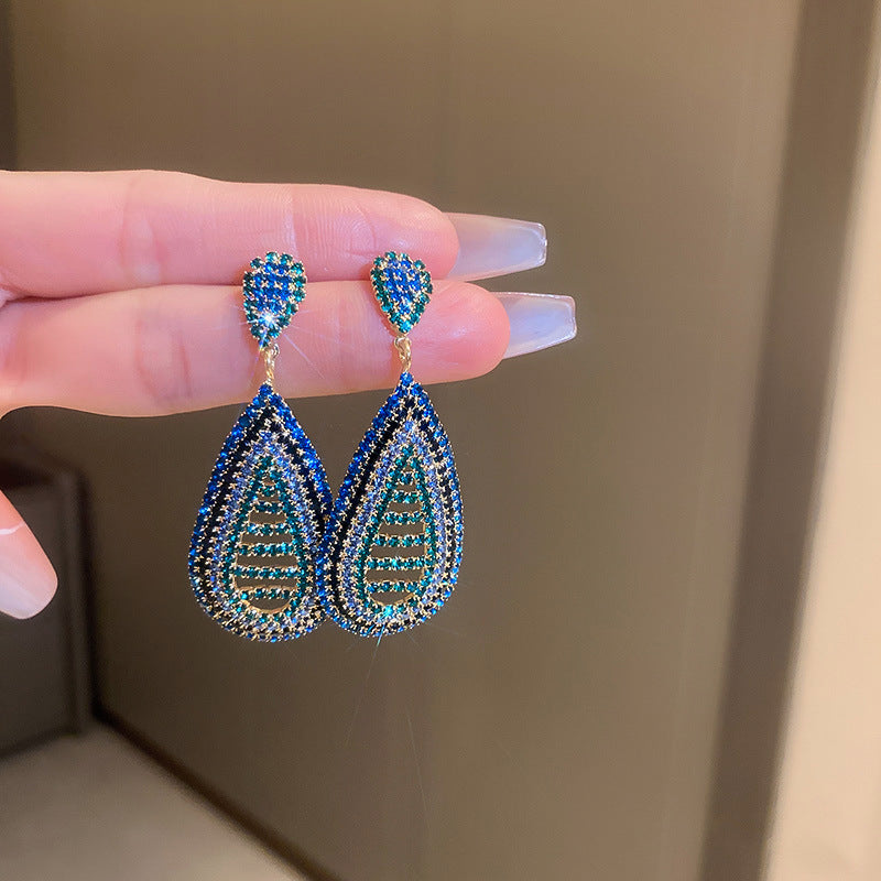 Diamond Letters Geometry Long Fringe Earrings Cn0013