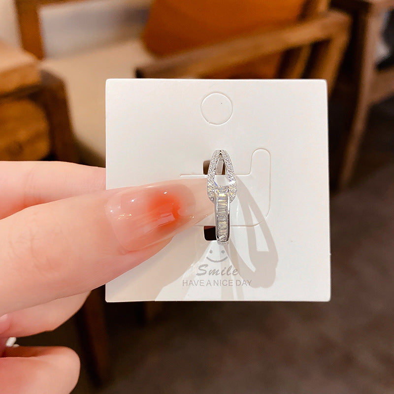 Heart-Shaped Zircon Geometric Open Ring Cn0046